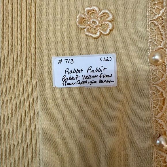 Rabbit Rabbit Rabbit Yellow Knit Top, Size 12 - Picture 3 of 7